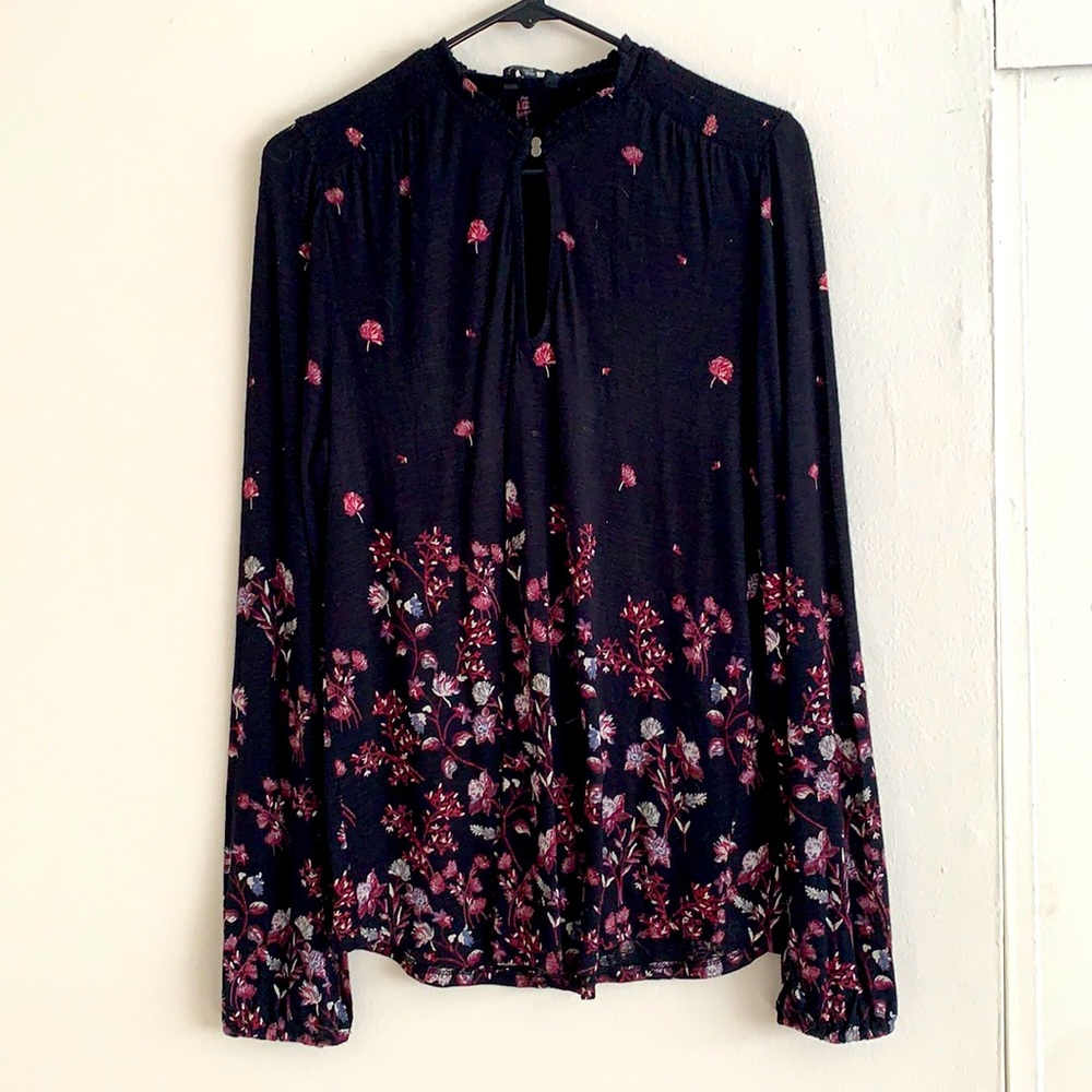 Black and floral blouse